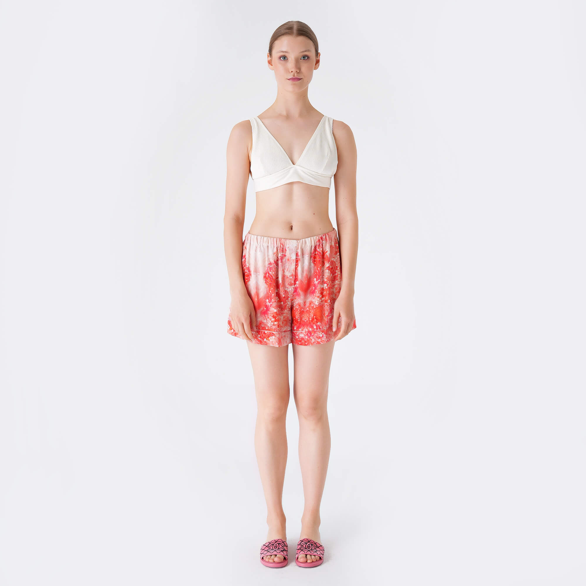 Alexander McQueen - Light Orange Silk Short